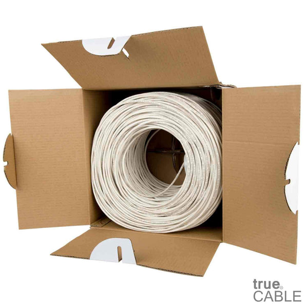 Cat5e Plenum Ethernet Cable White 1000ft trueCABLE Open Box