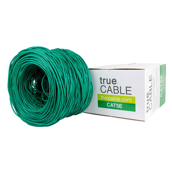 Cat5e Riser Ethernet Cable Green 1000ft trueCABLE Box Top