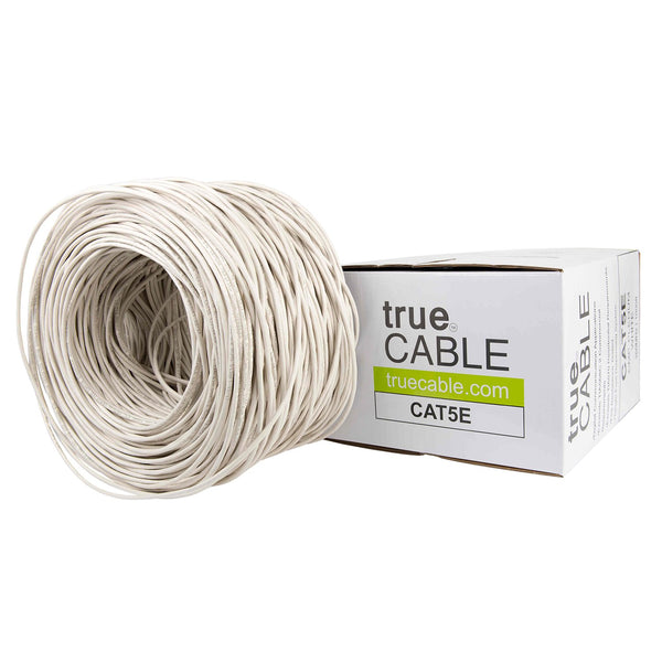Cat5e Riser Ethernet Cable White 1000ft trueCABLE Box Top