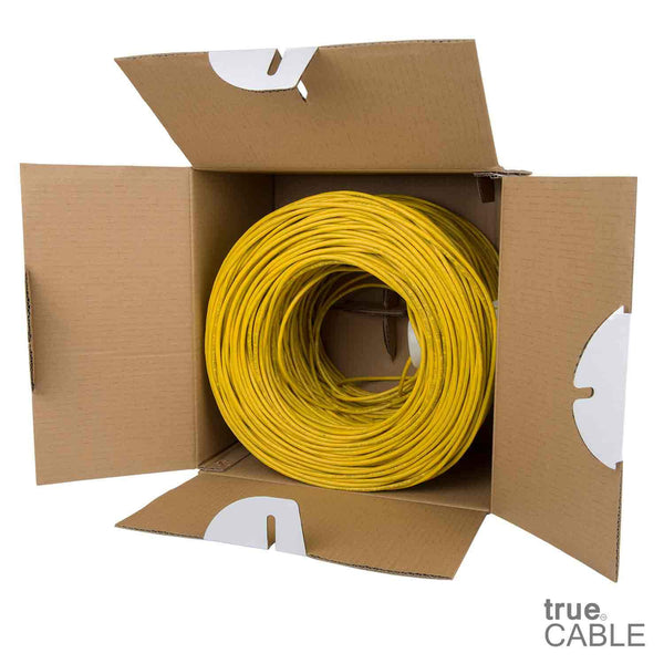 Cat5e Riser Ethernet Cable Yellow 1000ft trueCABLE Open Box