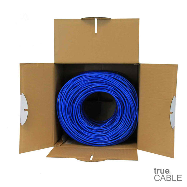 Cat5e Shielded Riser Ethernet Cable Blue 1000ft trueCABLE Open Box