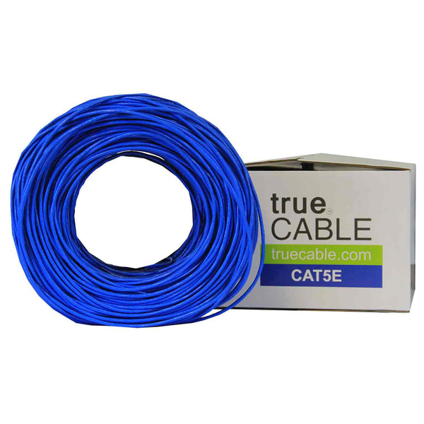 Cat5e Shielded Riser Ethernet Cable Blue 1000ft trueCABLE Box Top