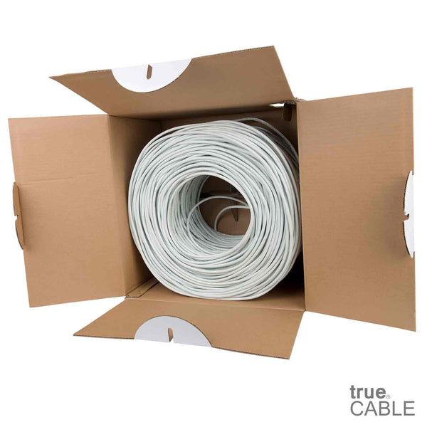 Cat5e Shielded Riser Ethernet Cable White 1000ft trueCABLE Open Box