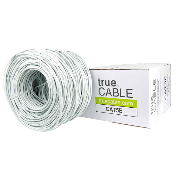 Cat5e Shielded Riser Ethernet Cable White 1000ft trueCABLE Box Top