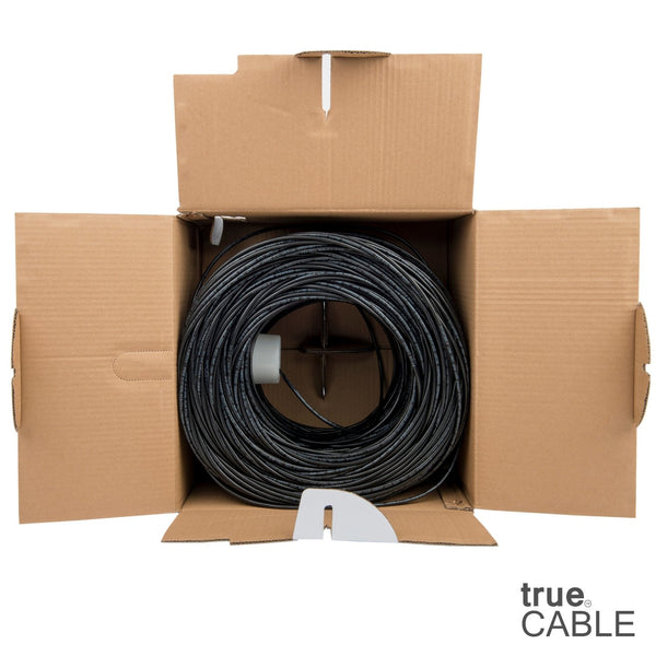Cat5e Riser Ethernet Cable Black 1000ft trueCABLE Open Box