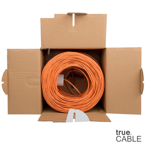 Cat5e Riser Ethernet Cable Orange 1000ft trueCABLE Open Box