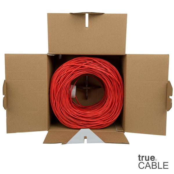 Cat5e Riser Ethernet Cable Red 1000ft trueCABLE Open Box