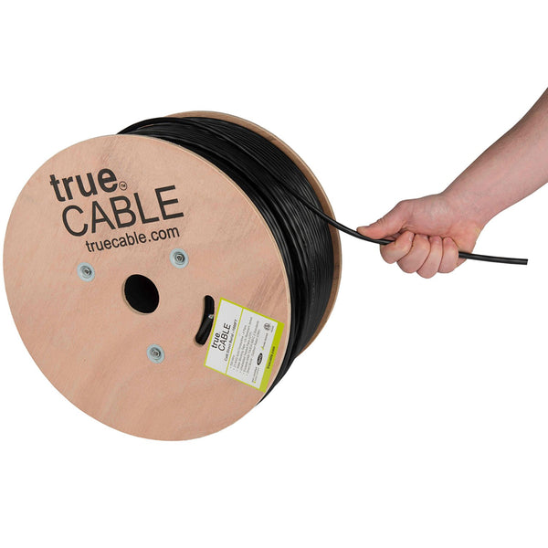 Outdoor Cat6 Cable Black 1000ft trueCABLE Hand Pulling