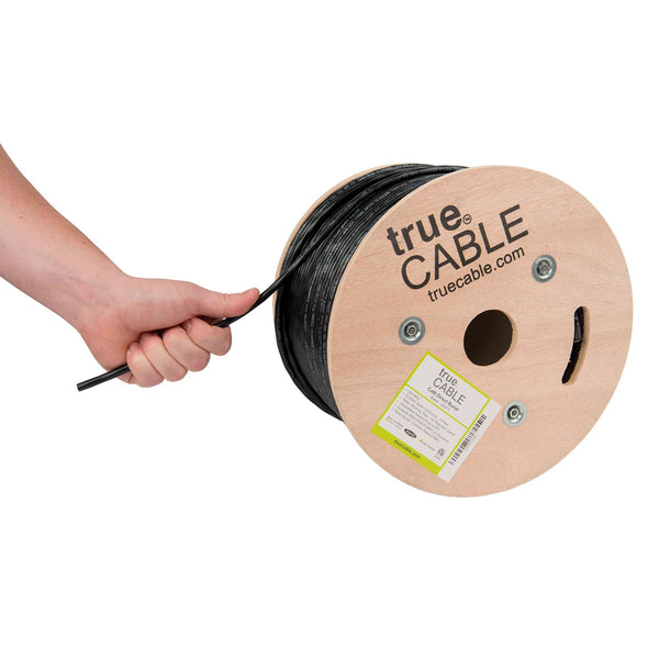 Outdoor Cat6 Cable Black 500ft trueCABLE Hand Pulling
