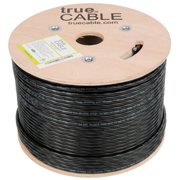 Outdoor Cat6 Cable Black 500ft trueCABLE No Wrap