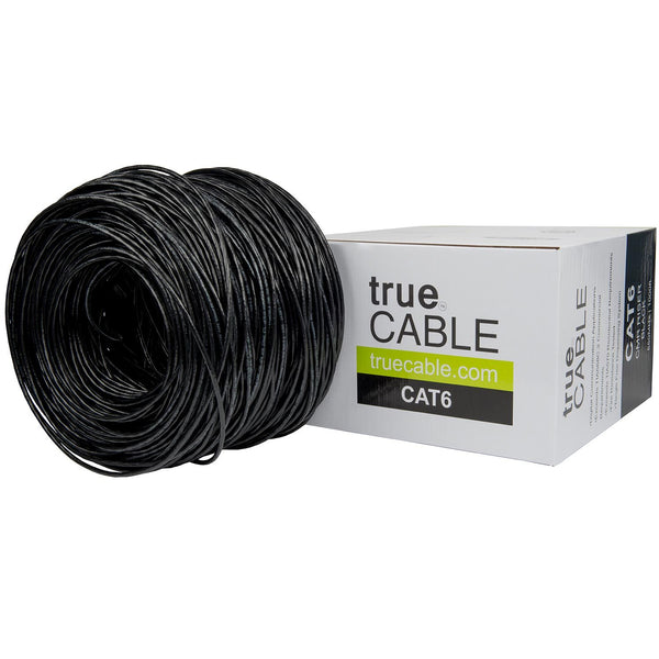 Cat6 Riser Ethernet Cable Black 1000ft trueCABLE Box Top