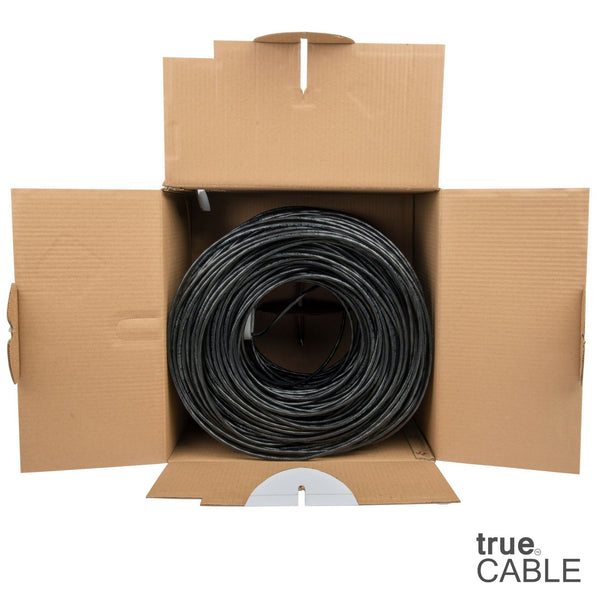Cat6 Riser Ethernet Cable Black 1000ft trueCABLE Open Box
