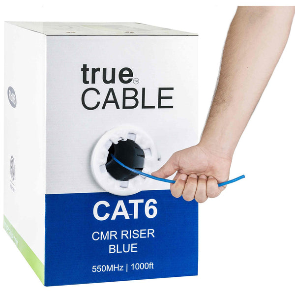 Cat6 Riser Ethernet Cable Blue 1000ft trueCABLE Hand Pulling