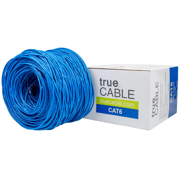 Cat6 Riser Ethernet Cable Blue 1000ft trueCABLE Box Top