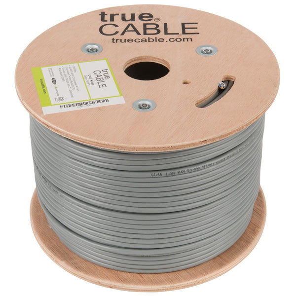 Cat6 Riser Ethernet Cable Gray 500ft trueCABLE Reel No Wrap