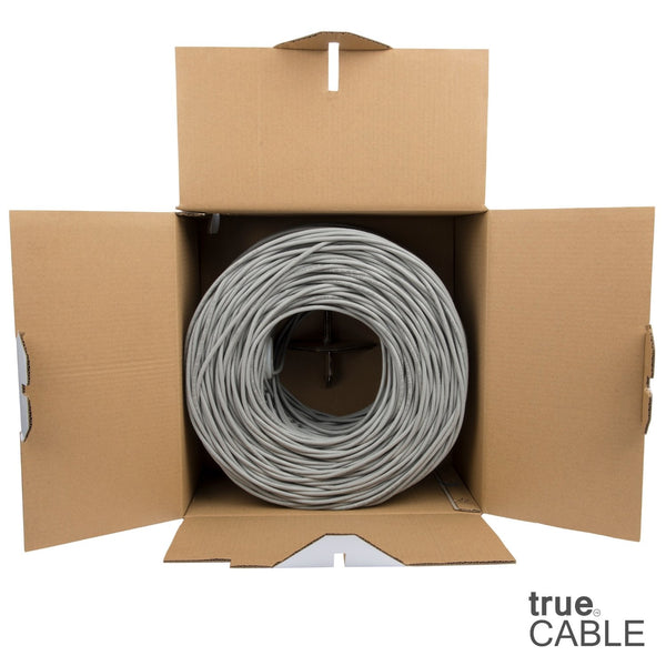 Cat6 Riser Ethernet Cable Gray 1000ft trueCABLE Open Box
