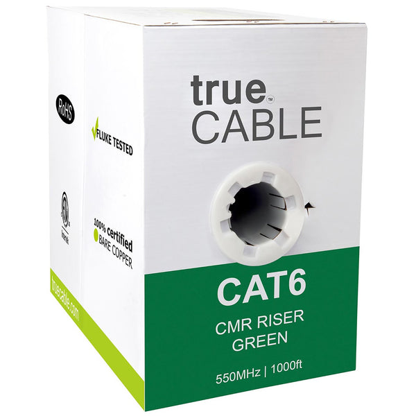 Cat6 Riser Ethernet Cable Green 1000ft trueCABLE Box Front
