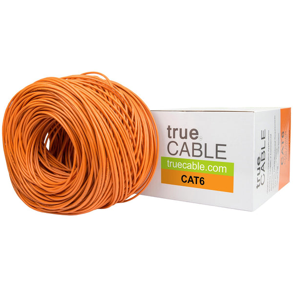 Cat6 Riser Ethernet Cable Orange 1000ft trueCABLE Box Top