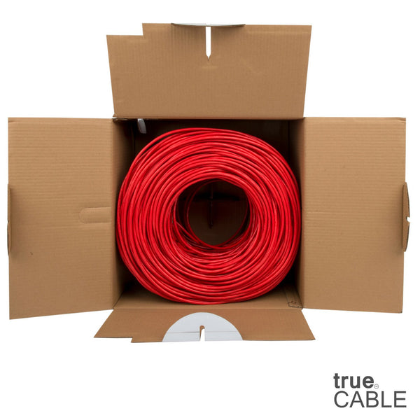 Cat6 Riser Ethernet Cable Red 1000ft trueCABLE Open Box