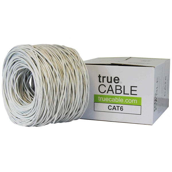 Cat6 Riser Ethernet Cable White 1000ft trueCABLE Box Top