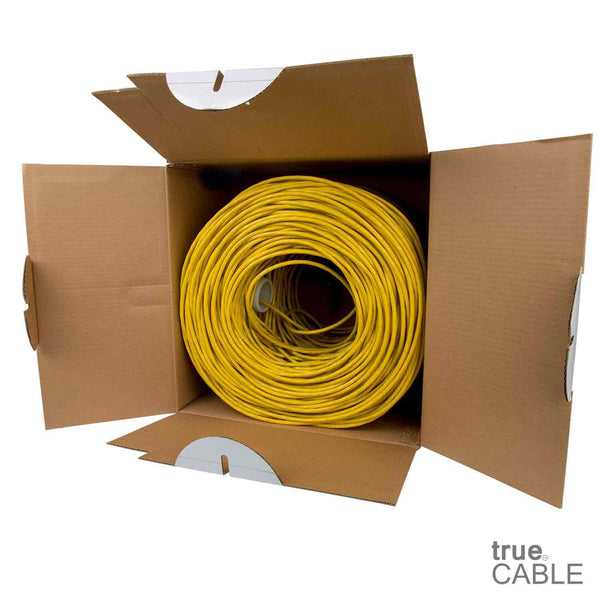 Cat6 Riser Ethernet Cable Yellow 1000ft trueCABLE Open Box