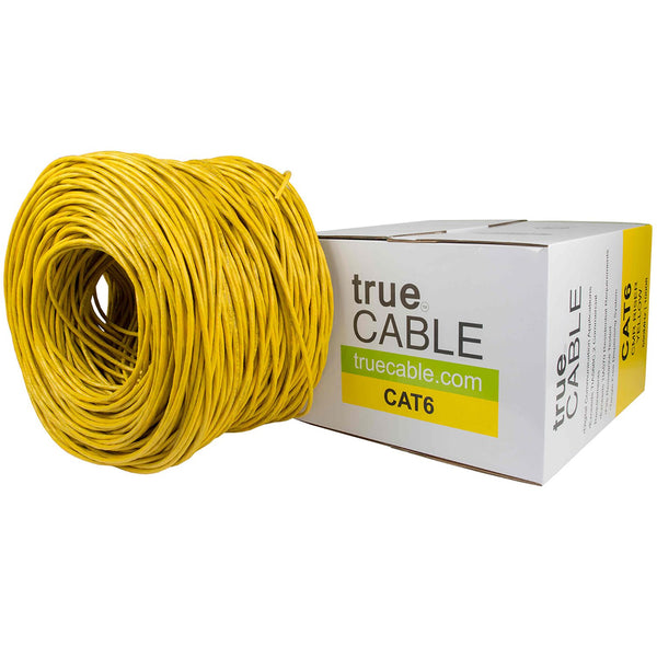 Cat6 Riser Ethernet Cable Yellow 1000ft trueCABLE Box Top