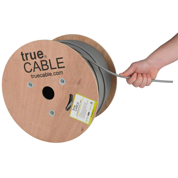 Cat6 Shielded Plenum Ethernet Cable Gray 1000ft trueCABLE Hand Pulling