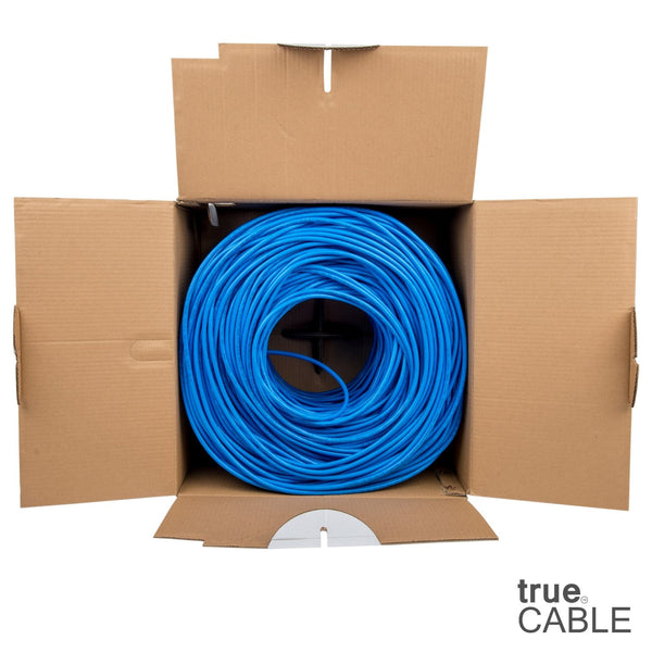 Cat6 Shielded Riser Ethernet Cable Blue 1000ft trueCABLE Open Box