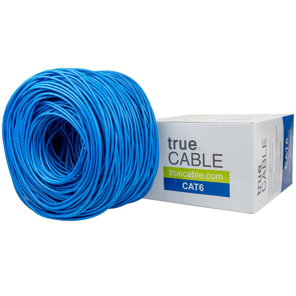 Cat6 Shielded Riser Ethernet Cable Blue 1000ft trueCABLE Box Top