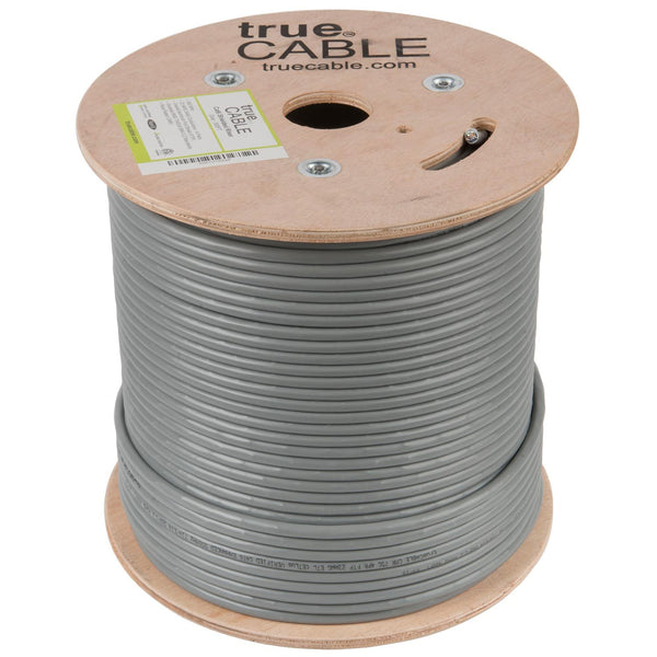 Cat6 Shielded Riser Ethernet Cable Gray 500ft trueCABLE Reel No Wrap