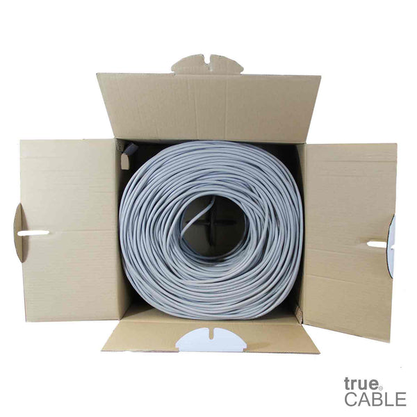 Cat6 Shielded Riser Ethernet Cable Gray 1000ft trueCABLE Open Box