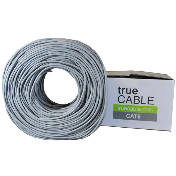 Cat6 Shielded Riser Ethernet Cable Gray 1000ft trueCABLE Box Top