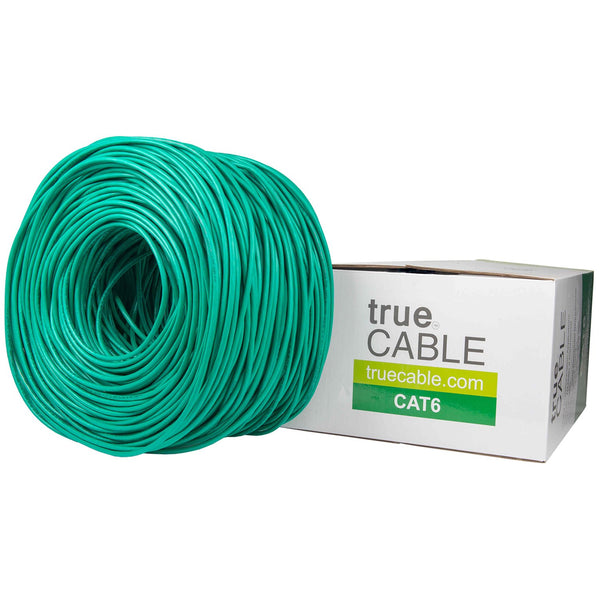 Cat6 Shielded Riser Ethernet Cable Green 1000ft trueCABLE Box Top