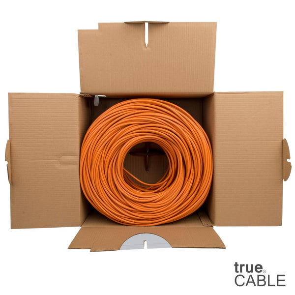 Cat6 Shielded Riser Ethernet Cable Orange 1000ft trueCABLE Open Box