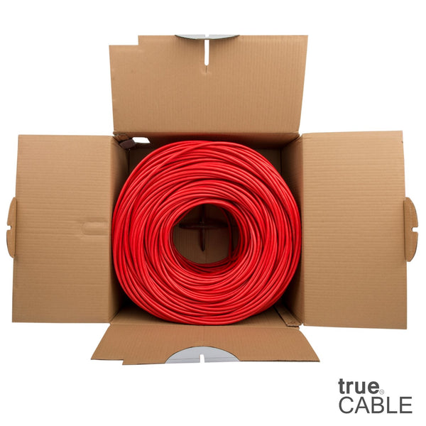 Cat6 Shielded Riser Ethernet Cable Red 1000ft trueCABLE Open Box