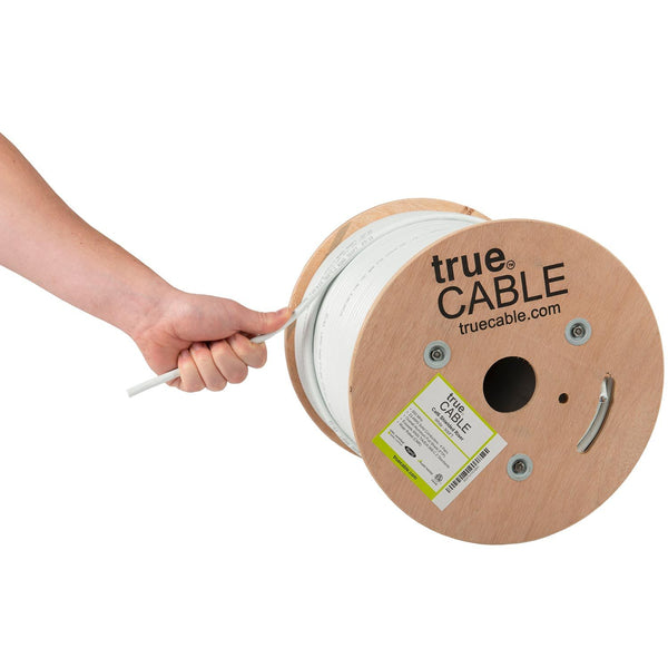 Cat6 Shielded Riser Ethernet Cable White 500ft trueCABLE Hand Pulling