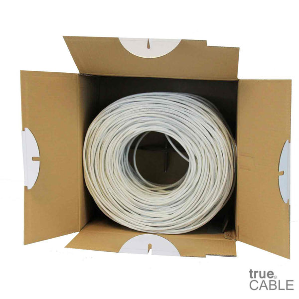 Cat6 Shielded Riser Ethernet Cable White 1000ft trueCABLE Open Box