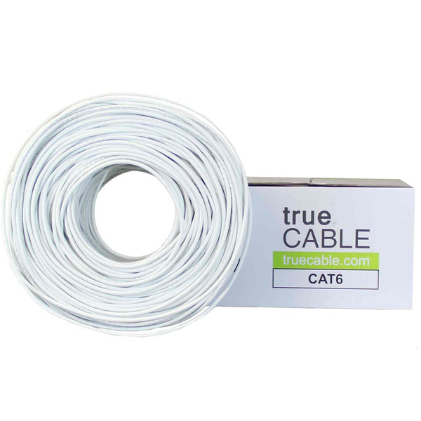 Cat6 Shielded Riser Ethernet Cable White 1000ft trueCABLE Box Top