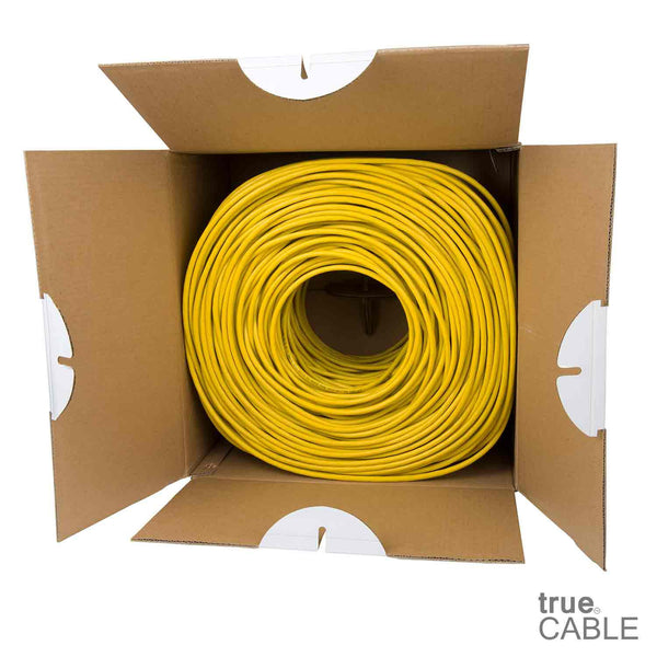 Cat6 Shielded Riser Ethernet Cable Yellow 1000ft trueCABLE Open Box